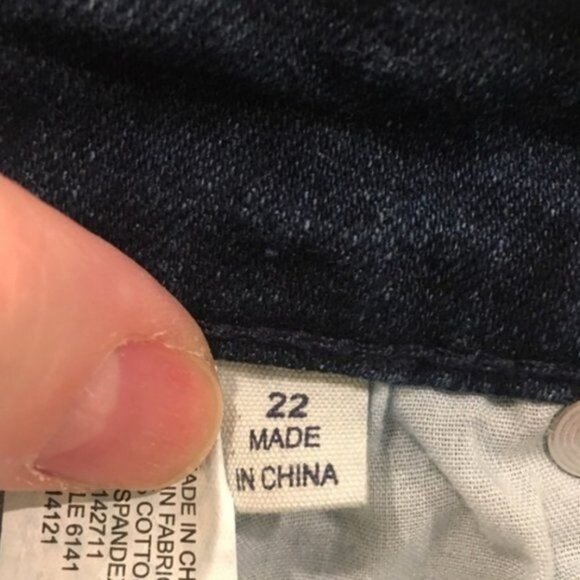 Eloquii High Rise Assymetrical Hem Jeans Women's Size 22 Medium Dark Wash Flatte - Picture 8 of 12